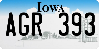 IA license plate AGR393