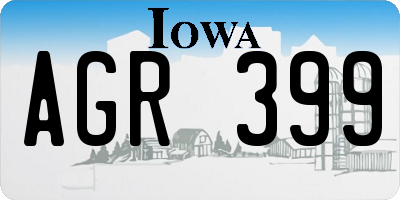 IA license plate AGR399