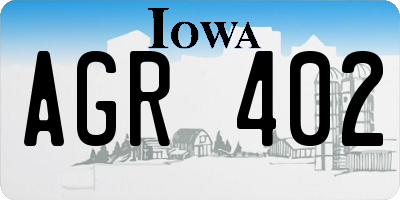 IA license plate AGR402