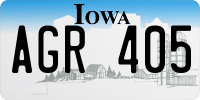 IA license plate AGR405