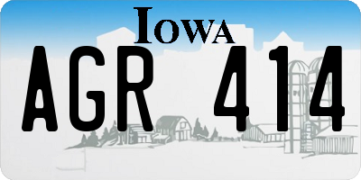 IA license plate AGR414