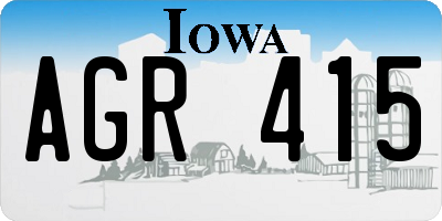 IA license plate AGR415