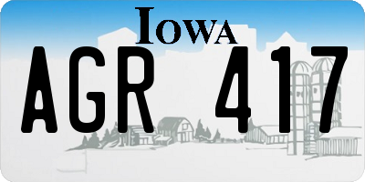 IA license plate AGR417
