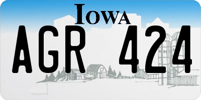 IA license plate AGR424