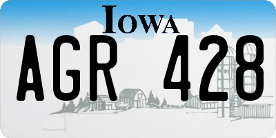 IA license plate AGR428