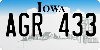 IA license plate AGR433