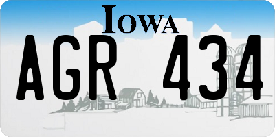 IA license plate AGR434
