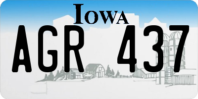 IA license plate AGR437