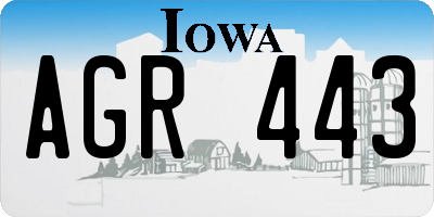 IA license plate AGR443