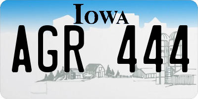 IA license plate AGR444