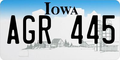 IA license plate AGR445