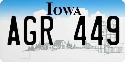 IA license plate AGR449