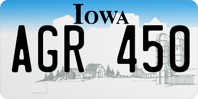 IA license plate AGR450