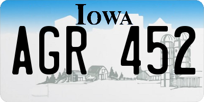 IA license plate AGR452