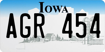 IA license plate AGR454