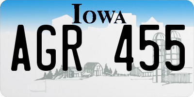 IA license plate AGR455