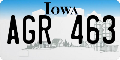 IA license plate AGR463