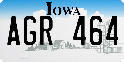 IA license plate AGR464