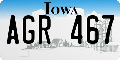 IA license plate AGR467
