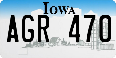 IA license plate AGR470