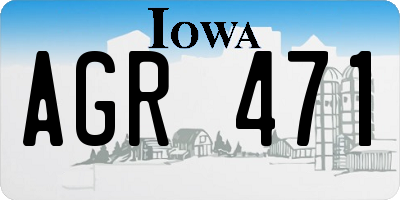 IA license plate AGR471