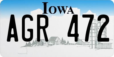 IA license plate AGR472