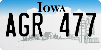 IA license plate AGR477