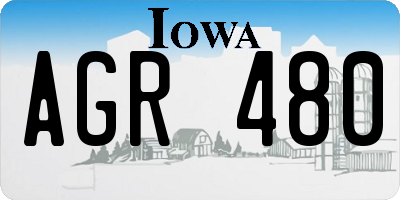 IA license plate AGR480