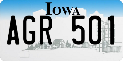 IA license plate AGR501