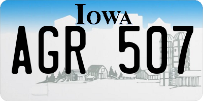 IA license plate AGR507