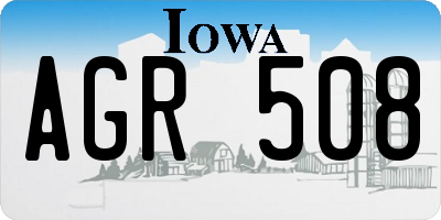 IA license plate AGR508