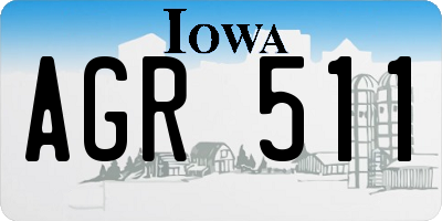 IA license plate AGR511
