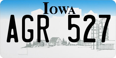 IA license plate AGR527