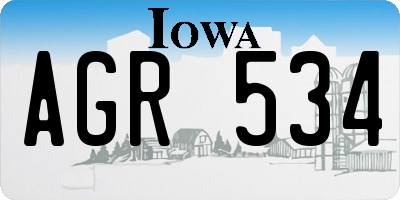 IA license plate AGR534