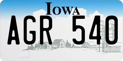 IA license plate AGR540