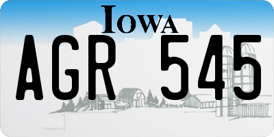 IA license plate AGR545