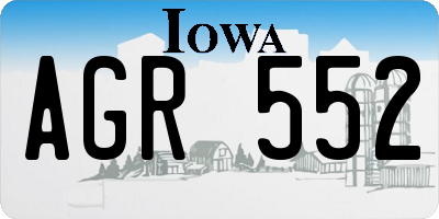IA license plate AGR552