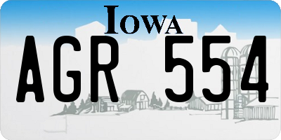 IA license plate AGR554