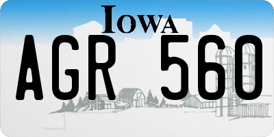 IA license plate AGR560