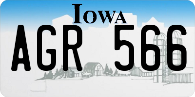 IA license plate AGR566