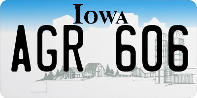 IA license plate AGR606