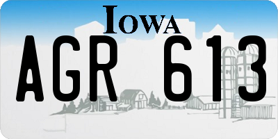 IA license plate AGR613