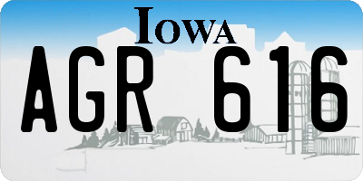 IA license plate AGR616