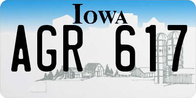 IA license plate AGR617