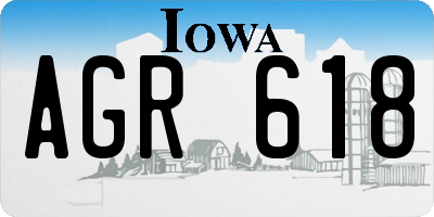 IA license plate AGR618