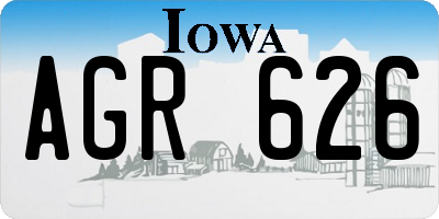 IA license plate AGR626