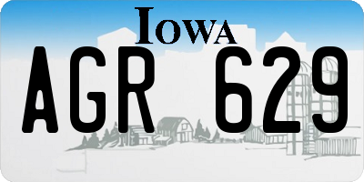 IA license plate AGR629