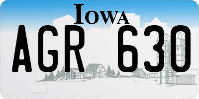 IA license plate AGR630