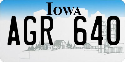 IA license plate AGR640