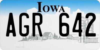 IA license plate AGR642